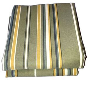 TOMMY BAHAMA Green Gray Cream Yellow Cotton Striped Standard Pillow Sham Pair